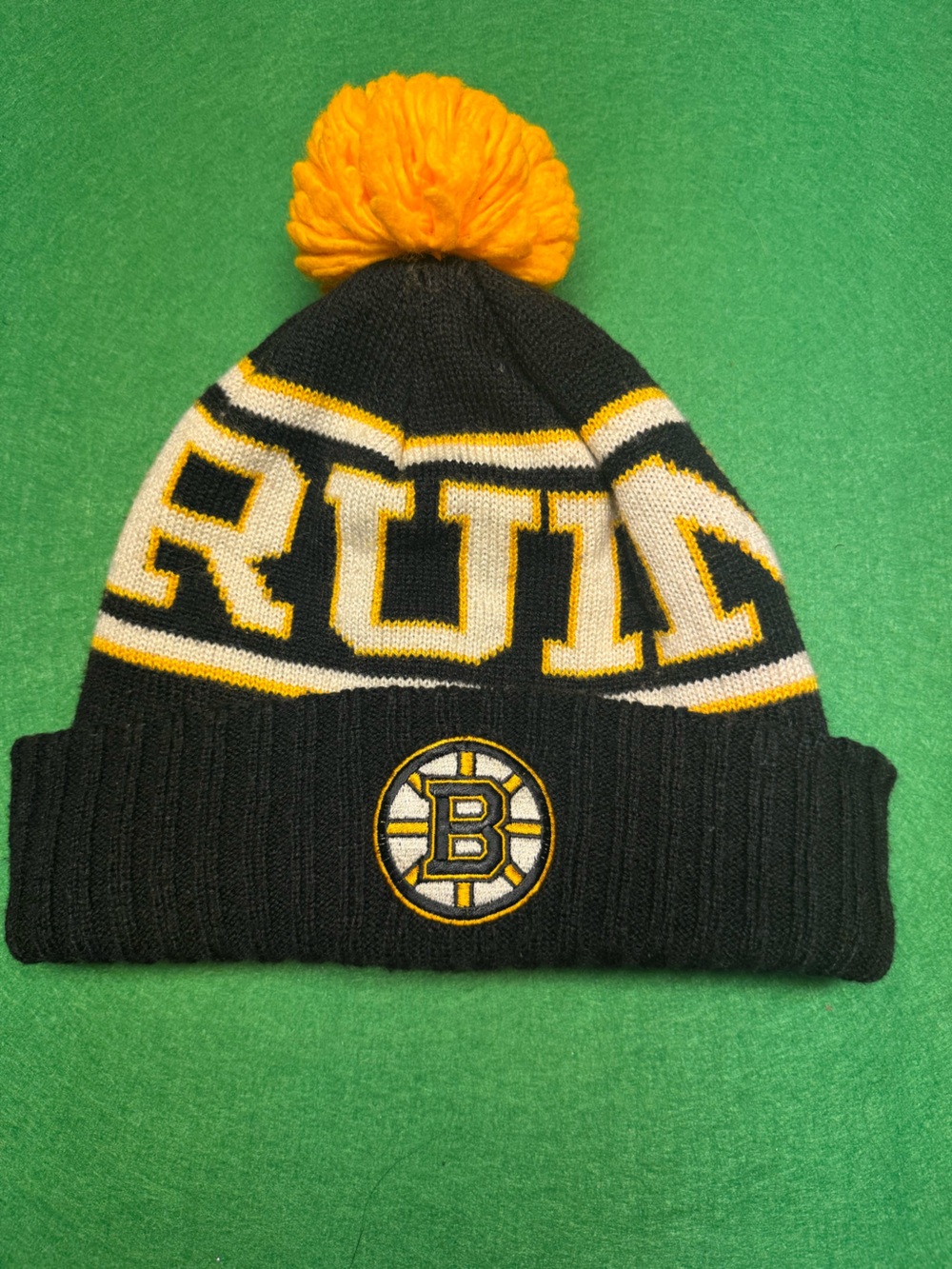 Black Knit Pom Beanie - NHL Team Winter Hat